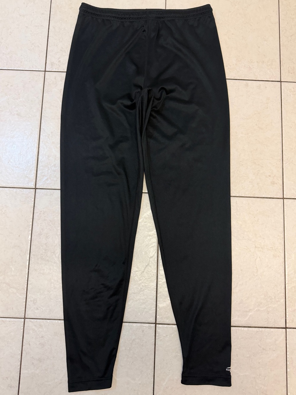 Duofold Track Pants Men XL Black Stretch Drawstring Waist Skinny Leg Performance
